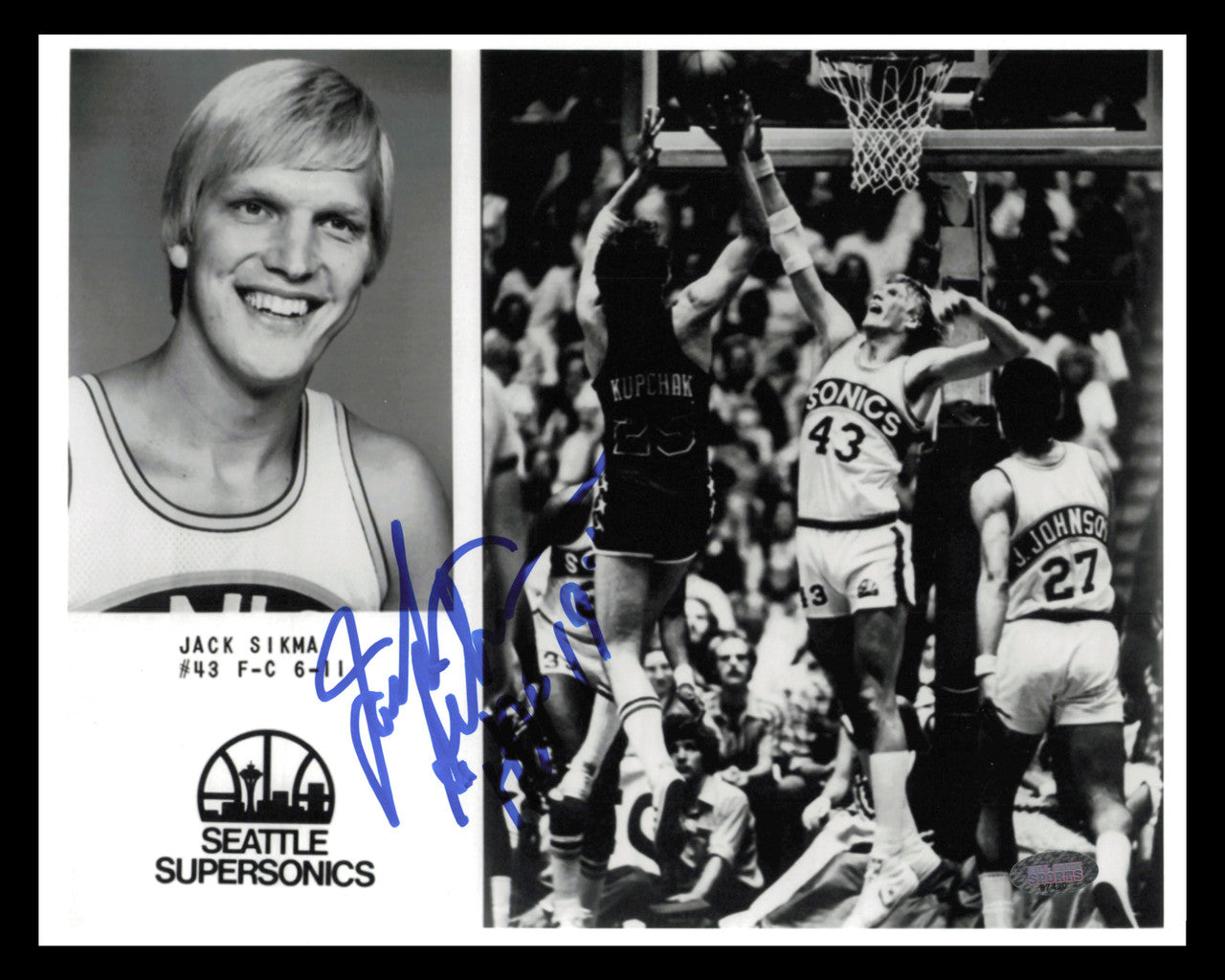 Jack Sikma Autographed 8x10 Photo Seattle Supersonics MCS Holo #87430