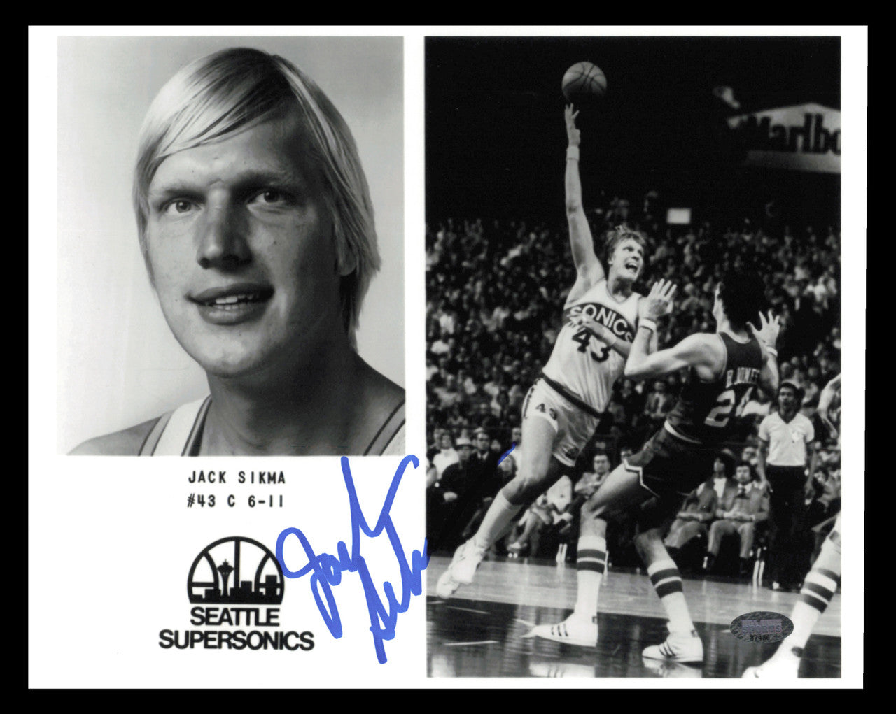 Jack Sikma Autographed 8x10 Photo Seattle Supersonics MCS Holo #87436