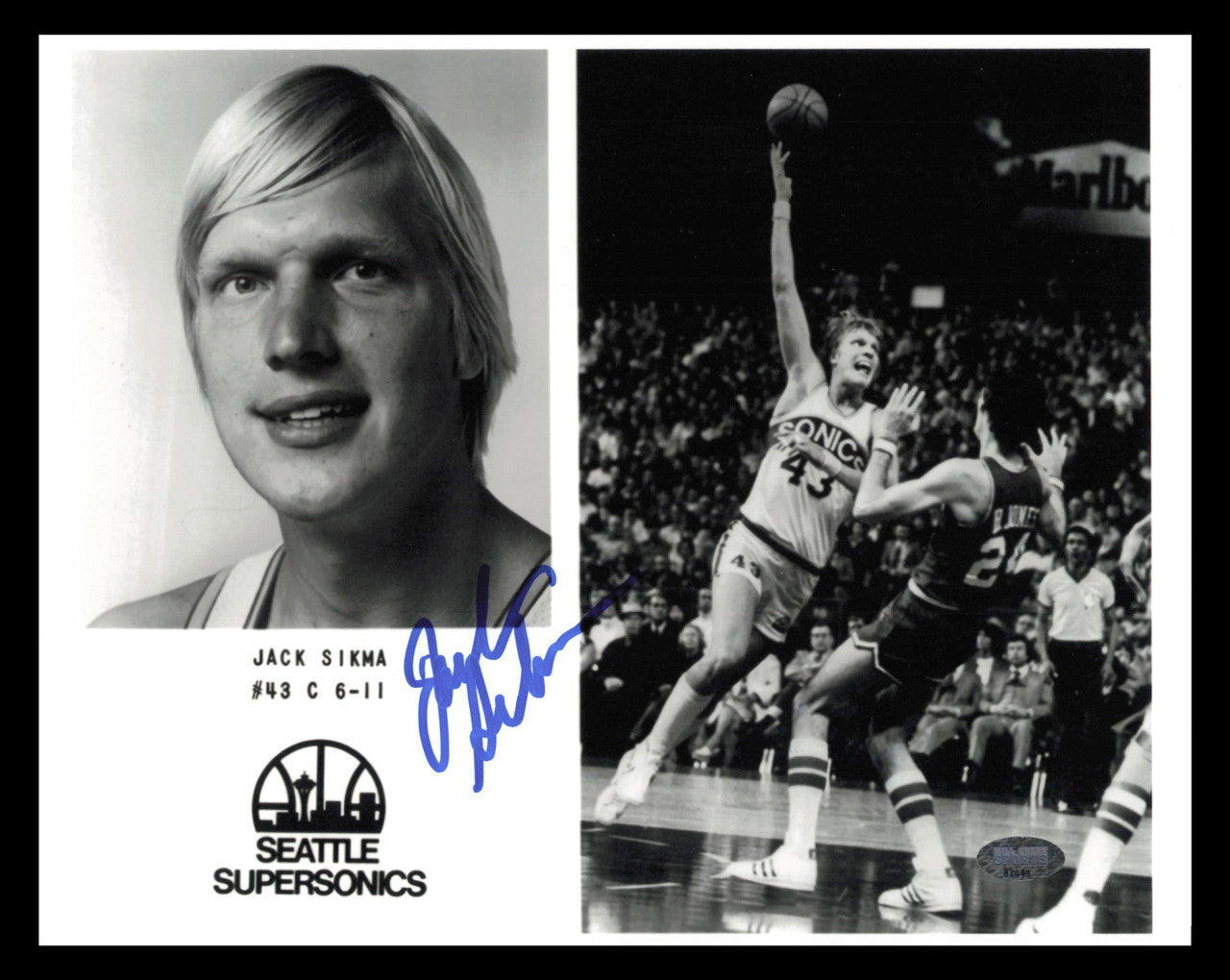 Jack Sikma Autographed 8x10 Photo Seattle Supersonics MCS Holo #87443