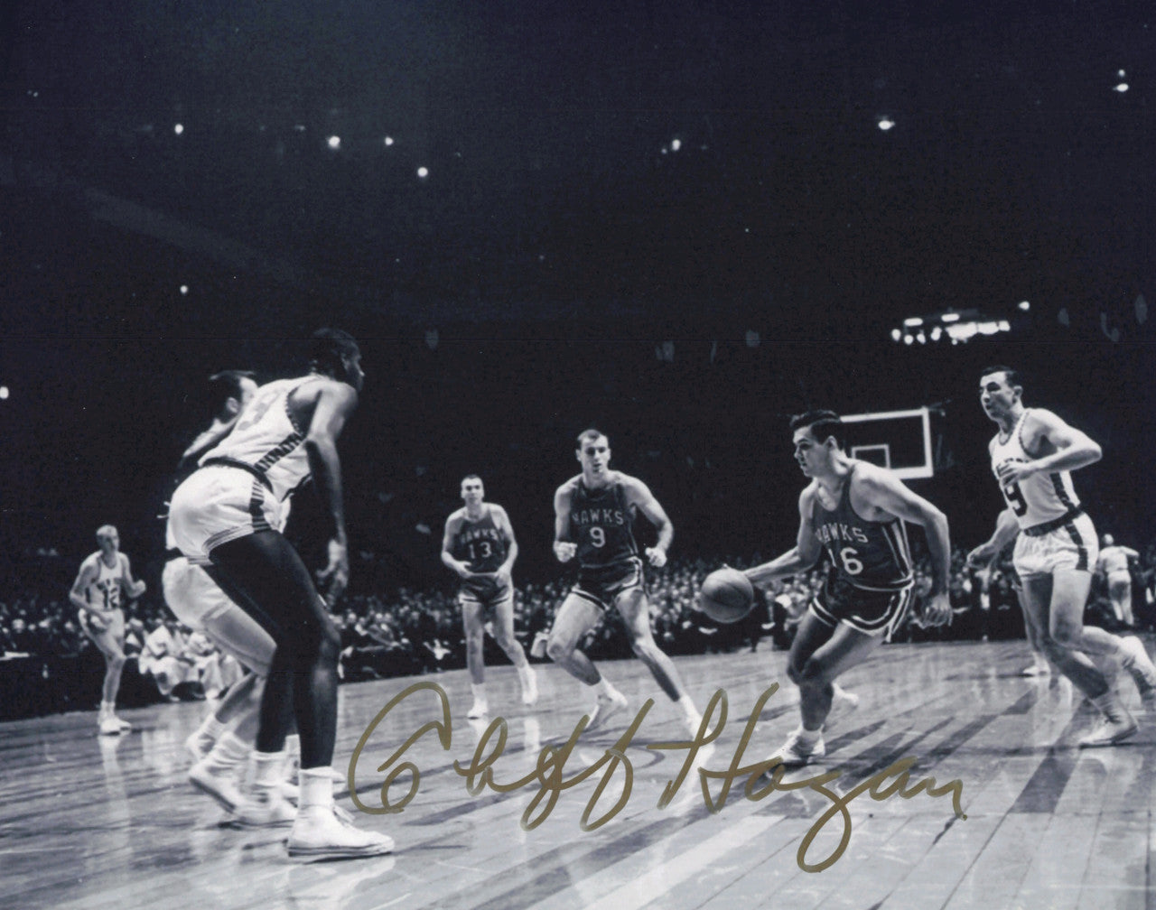 Cliff Hagan Autographed 8x10 Photo St. Louis Hawks SKU #244788
