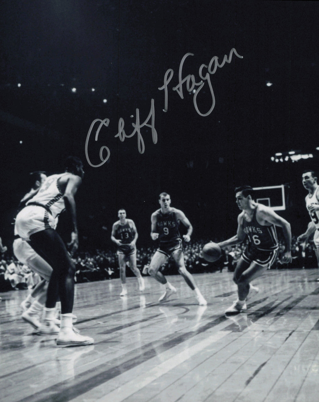Cliff Hagan Autographed 8x10 Photo St. Louis Hawks SKU #244792