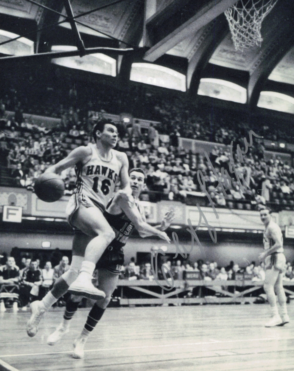 Cliff Hagan Autographed 8x10 Photo St. Louis Hawks SKU #244794
