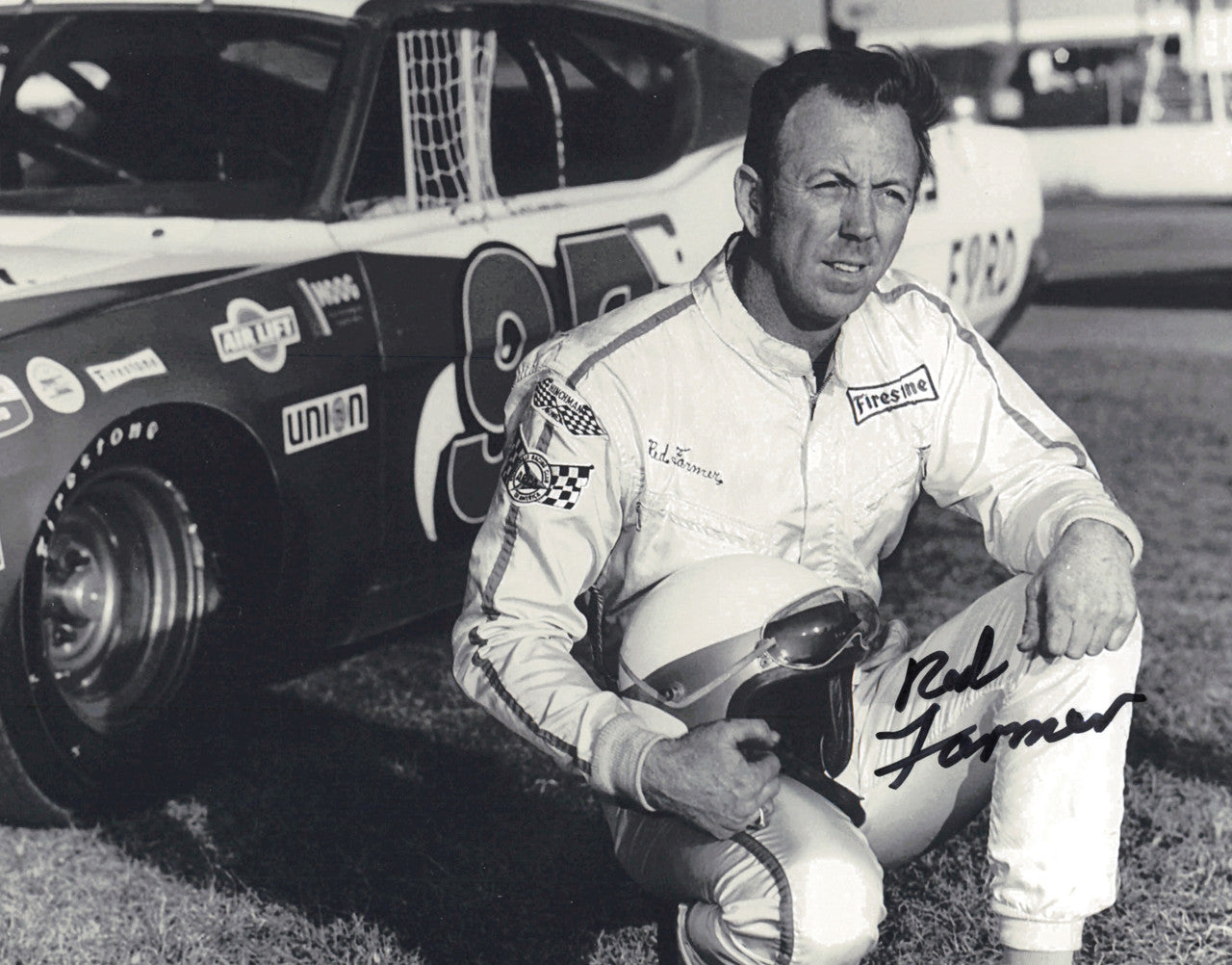 Red Farmer Autographed 8x10 Photo Nascar SKU #244852