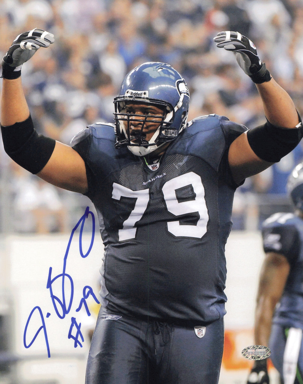 Red Bryant Autographed 8x10 Photo Seattle Seahawks MCS Holo #63121
