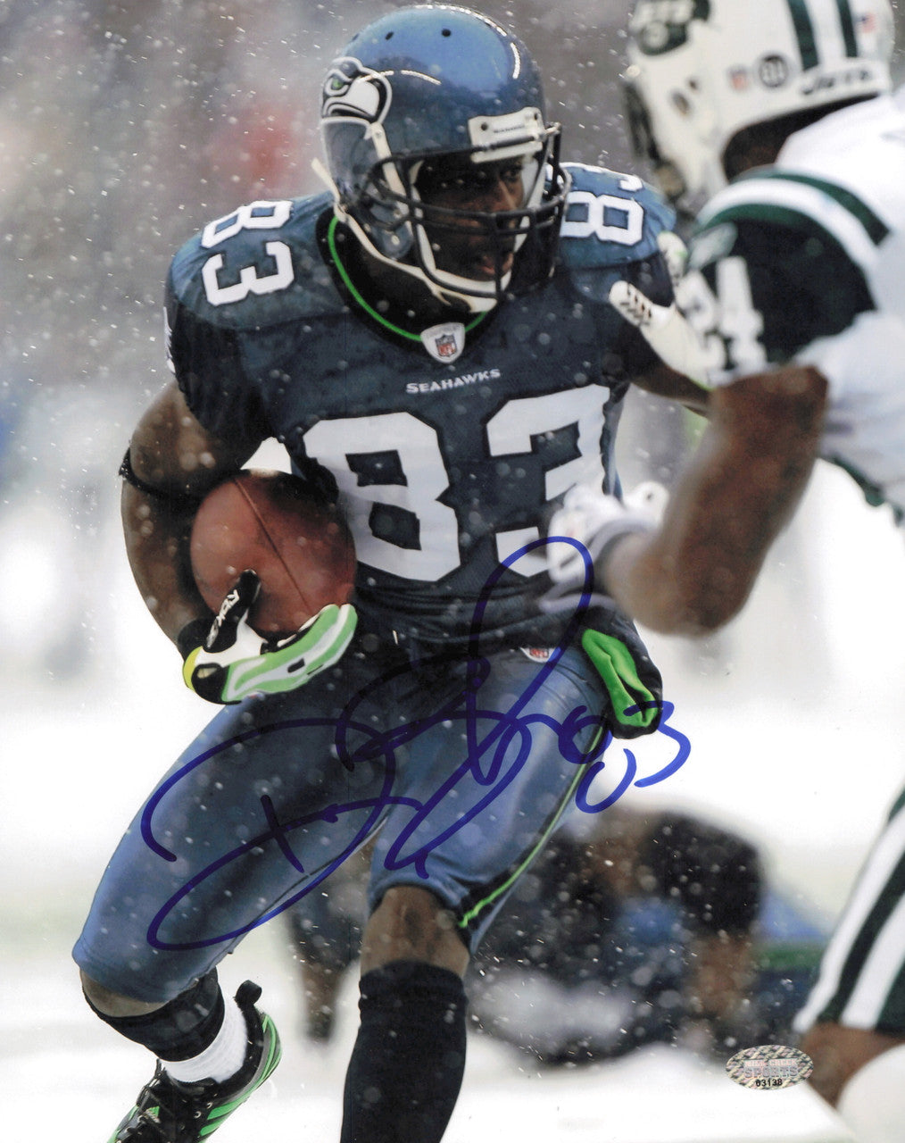 Deion Branch Autographed 8x10 Photo Seattle Seahawks MCS Holo #63138