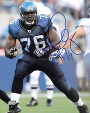 Russell Okung Autographed 8x10 Photo Seattle Seahawks MCS Holo #63332