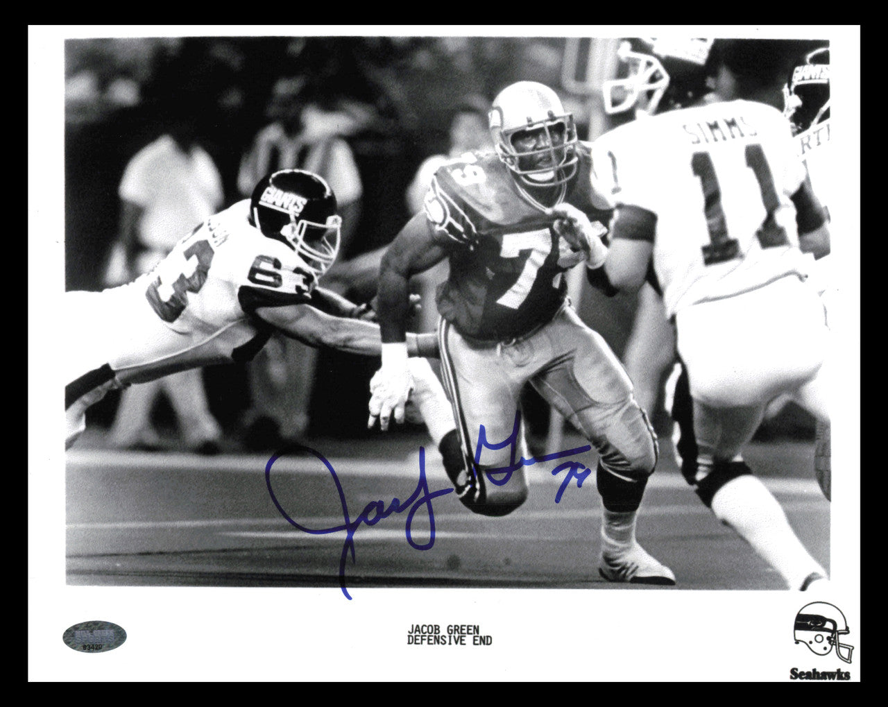 Jacob Green Autographed 8x10 Photo Seattle Seahawks MCS Holo #63420