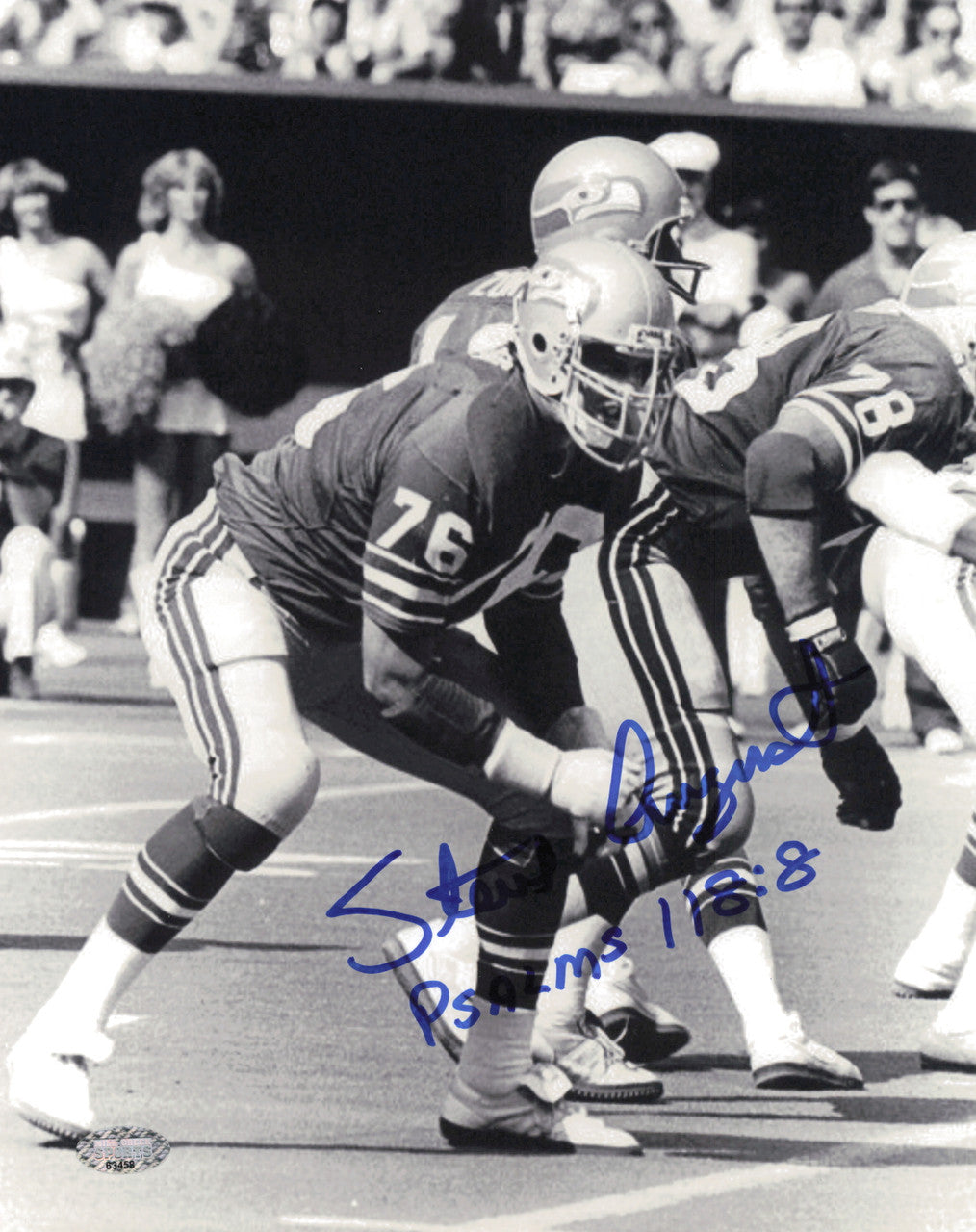 Steve August Autographed 8x10 Photo Seattle Seahawks MCS Holo #63458