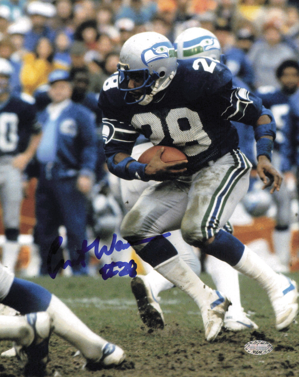 Curt Warner Autographed 8x10 Photo Seattle Seahawks MCS Holo #63552