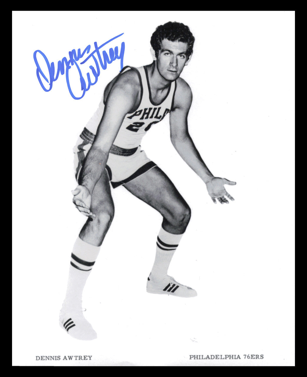 Dennis Awtrey Autographed 8x10 Photo Philadelphia 76ers SKU #245653