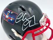 Chevy Chase Autographed Christmas Vacation Black Speed Mini Helmet Beckett BAS QR Stock #243613