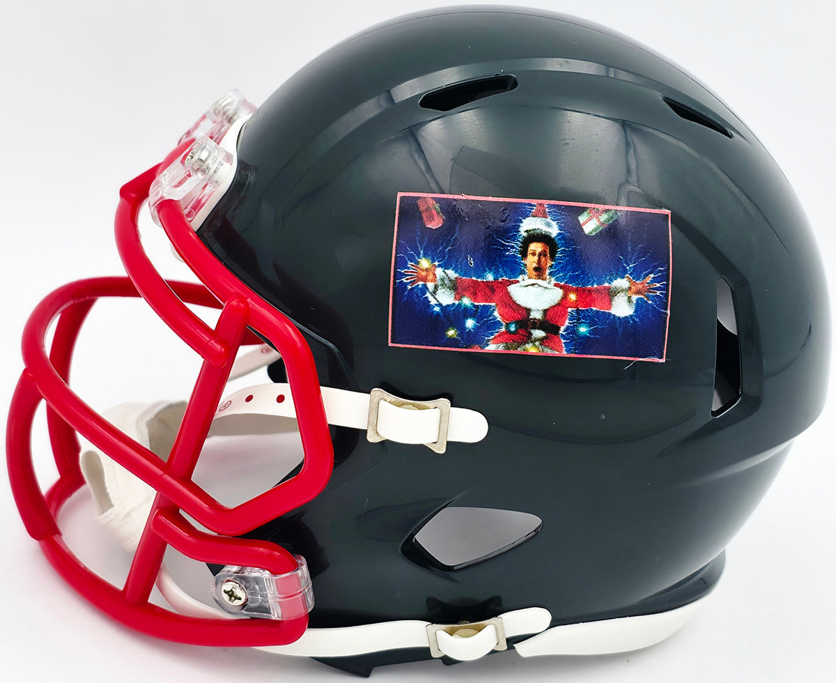Chevy Chase Autographed Christmas Vacation Black Speed Mini Helmet Beckett BAS QR Stock #243613