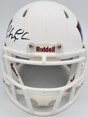 Chevy Chase Autographed Christmas Vacation White Speed Mini Helmet Beckett BAS QR Stock #243614