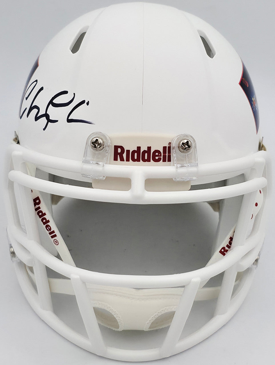 Chevy Chase Autographed Christmas Vacation White Speed Mini Helmet Beckett BAS QR Stock #243614