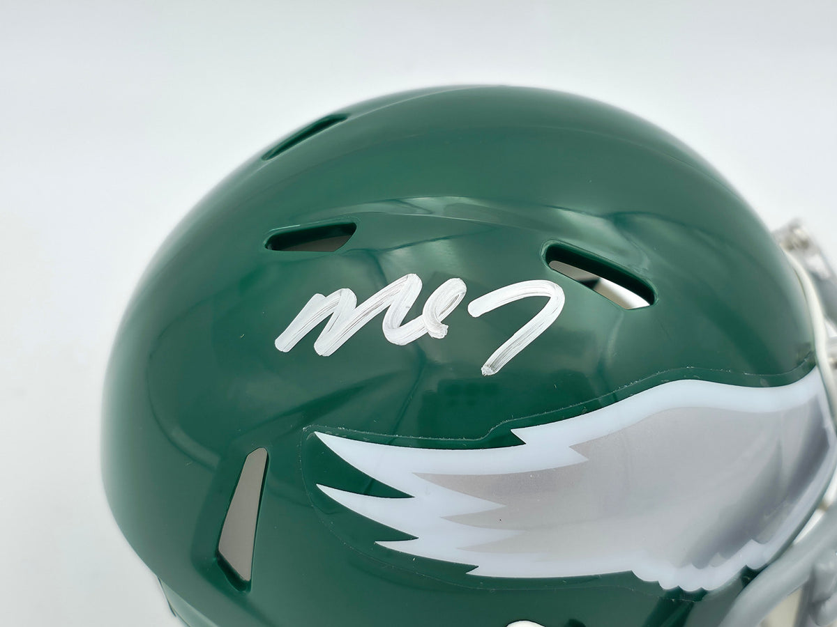 Michael Vick Autographed Philadelphia Eagles 1974-95 Throwback Kelly Green Speed Mini Helmet Beckett BAS Witness Stock #243634