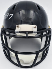 Michael Vick Autographed Atlanta Falcons 1990-02 Throwback Black Speed Mini Helmet Beckett BAS Witness Stock #243635