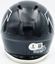 Michael Vick Autographed Atlanta Falcons 1990-02 Throwback Black Speed Mini Helmet Beckett BAS Witness Stock #243635