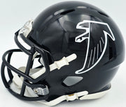 Michael Vick Autographed Atlanta Falcons 1990-02 Throwback Black Speed Mini Helmet Beckett BAS Witness Stock #243635