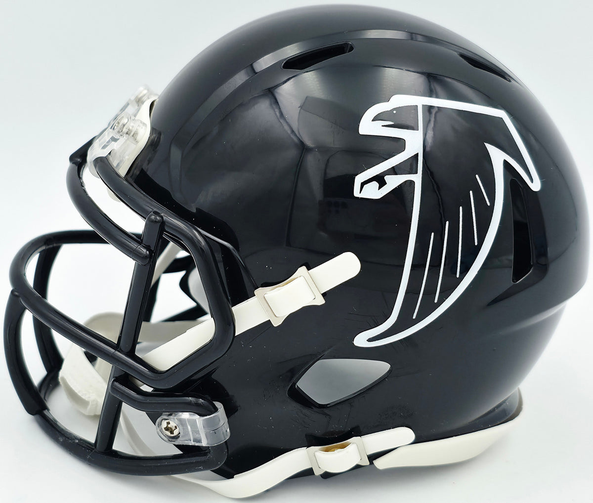 Michael Vick Autographed Atlanta Falcons 1990-02 Throwback Black Speed Mini Helmet Beckett BAS Witness Stock #243635