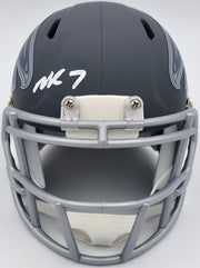 Michael Vick Autographed Atlanta Falcons Slate Gray Speed Mini Helmet Beckett BAS Witness Stock #243637
