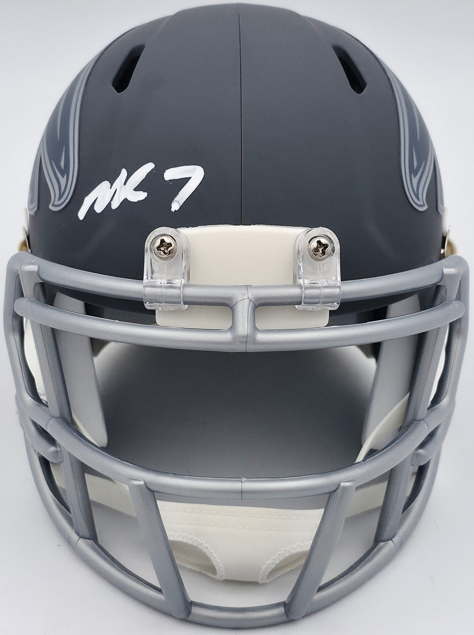 Michael Vick Autographed Atlanta Falcons Slate Gray Speed Mini Helmet Beckett BAS Witness Stock #243637