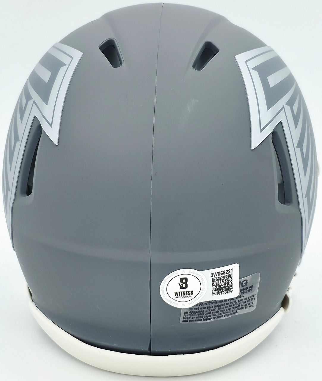 Michael Vick Autographed Atlanta Falcons Slate Gray Speed Mini Helmet Beckett BAS Witness Stock #243637