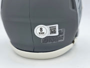 Michael Vick Autographed Atlanta Falcons Slate Gray Speed Mini Helmet Beckett BAS Witness Stock #243637