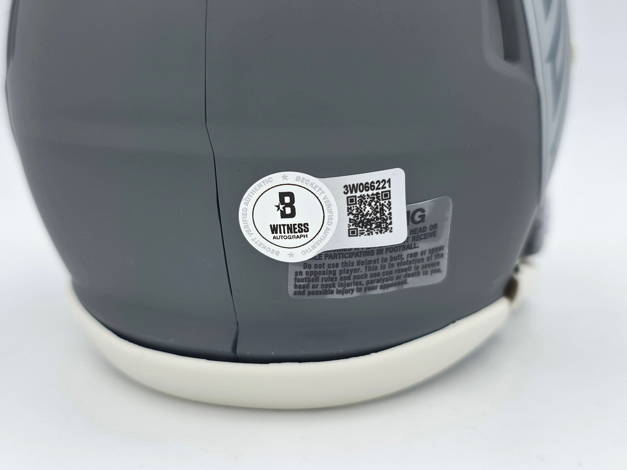 Michael Vick Autographed Atlanta Falcons Slate Gray Speed Mini Helmet Beckett BAS Witness Stock #243637