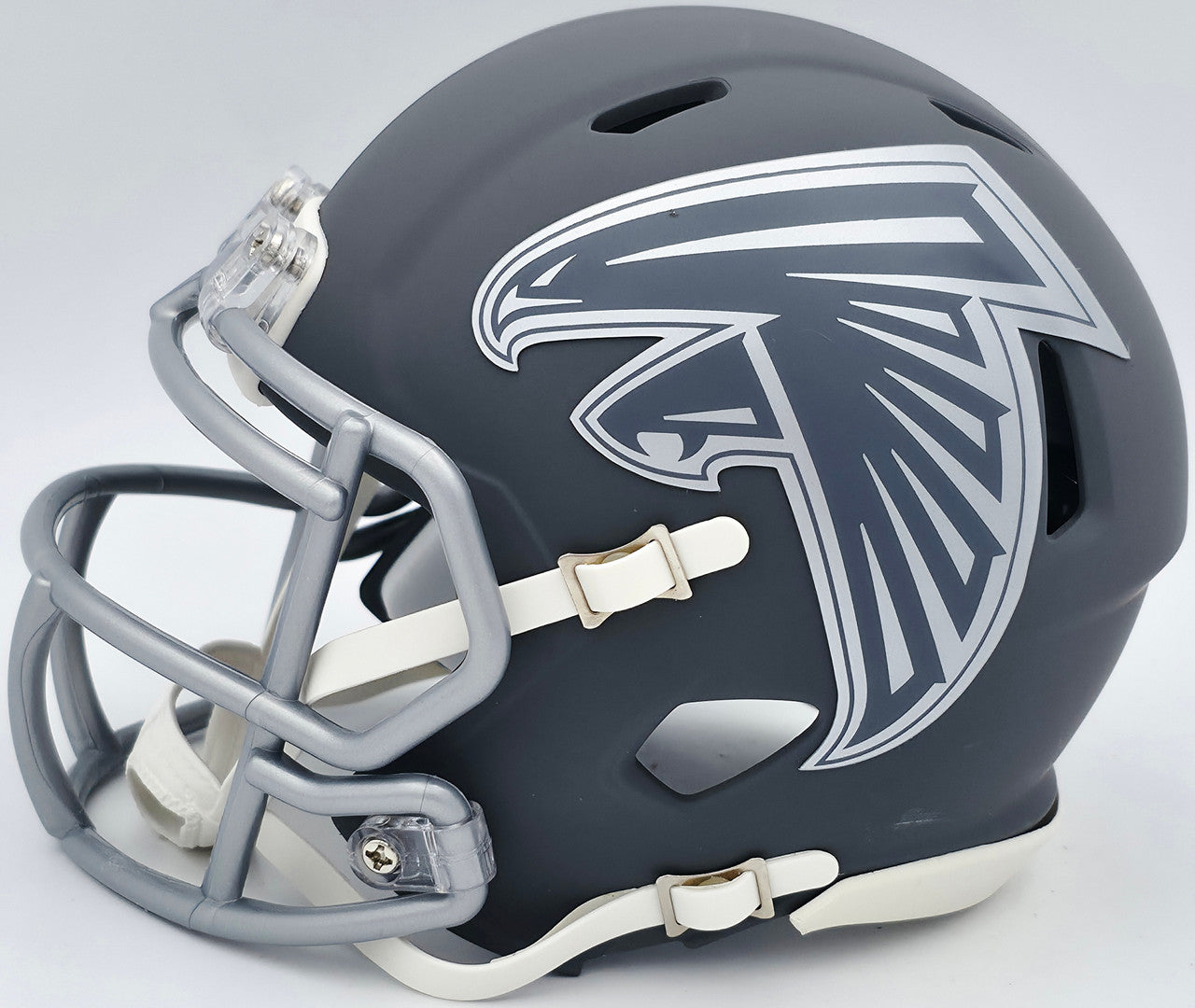 Michael Vick Autographed Atlanta Falcons Slate Gray Speed Mini Helmet Beckett BAS Witness Stock #243637