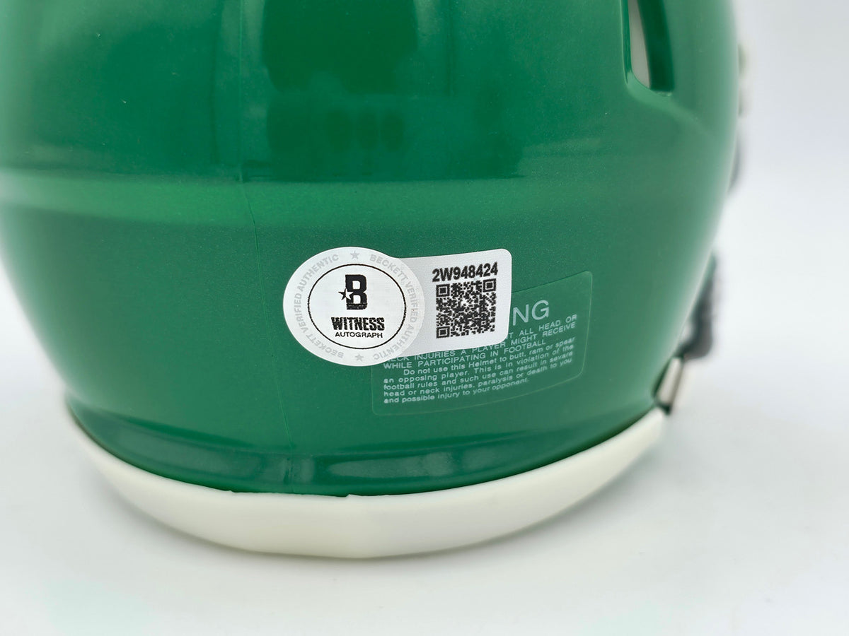 DeSean Jackson Autographed Philadelphia Eagles 2023 Alternate Kelly Green Speed Mini Helmet Beckett BAS Witness Stock #243639
