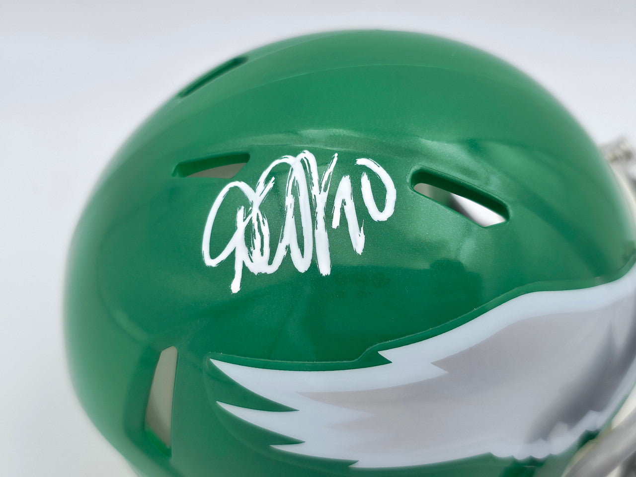 DeSean Jackson Autographed Philadelphia Eagles 2023 Alternate Kelly Green Speed Mini Helmet Beckett BAS Witness Stock #243641