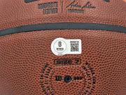 Allen Iverson Autographed Composite Leather Philadelphia 76ers Logo Basketball Beckett BAS Witness Stock #243643