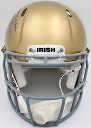 Rudy Ruettiger Autographed Notre Dame Fighting Irish Gold Full Size Authentic Speed Helmet Full Movie Speech Beckett BAS Witness Stock #243660