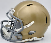Rudy Ruettiger Autographed Notre Dame Fighting Irish Gold Speed Mini Helmet "Play Sketch" Beckett BAS Witness Stock #244039