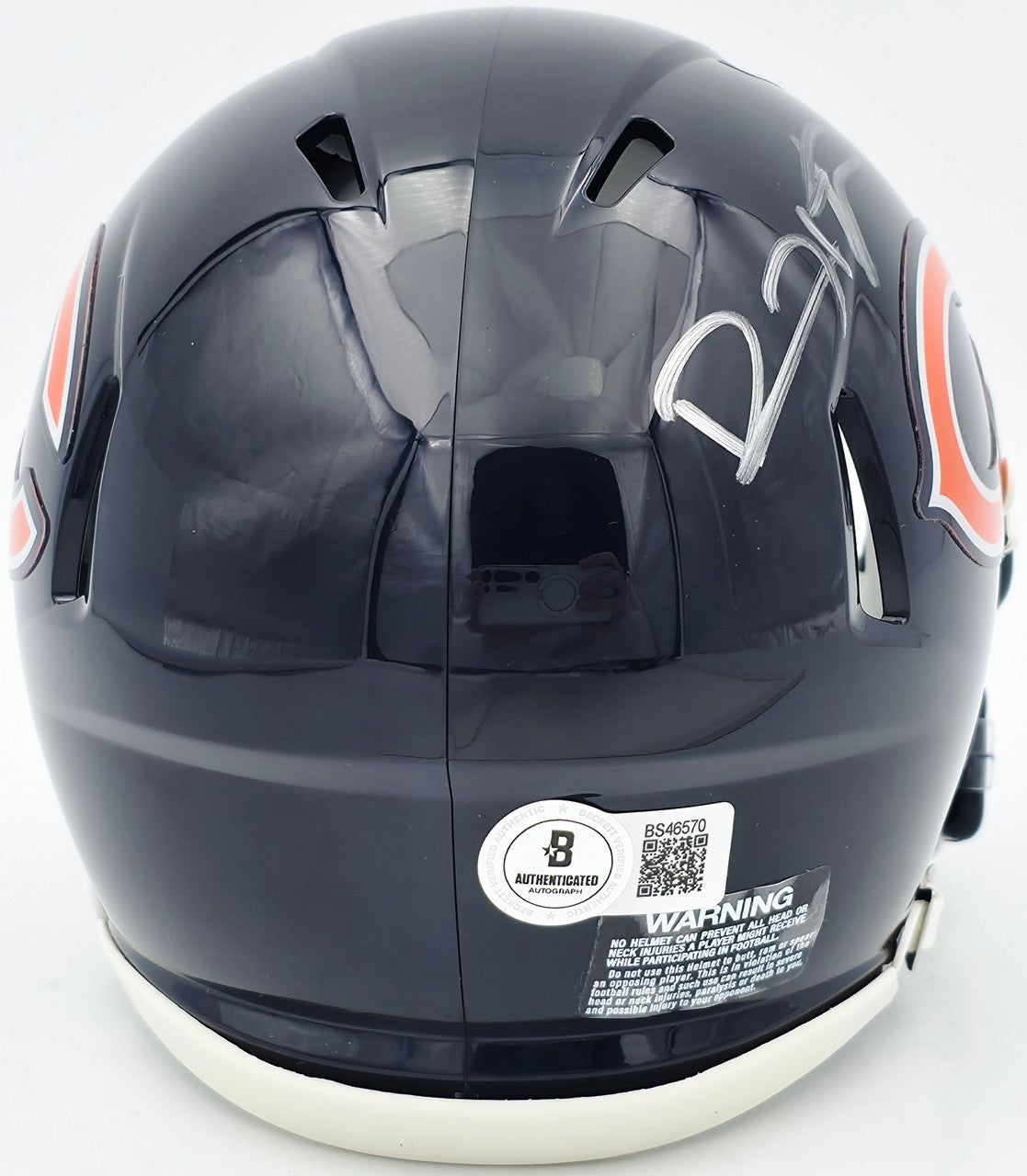 Devin Hester Autographed Chicago Bears Blue Speed Mini Helmet Beckett BAS Witness Stock #244044