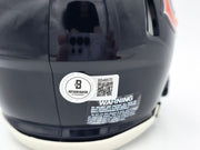 Devin Hester Autographed Chicago Bears Blue Speed Mini Helmet Beckett BAS Witness Stock #244044