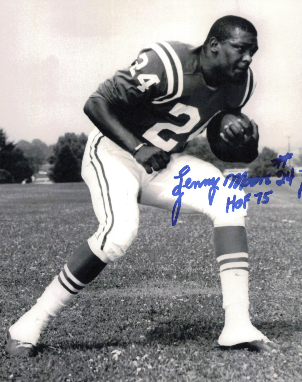 Lenny Moore Autographed 8x10 Photo Baltimore Colts "HOF 75" SKU #245927