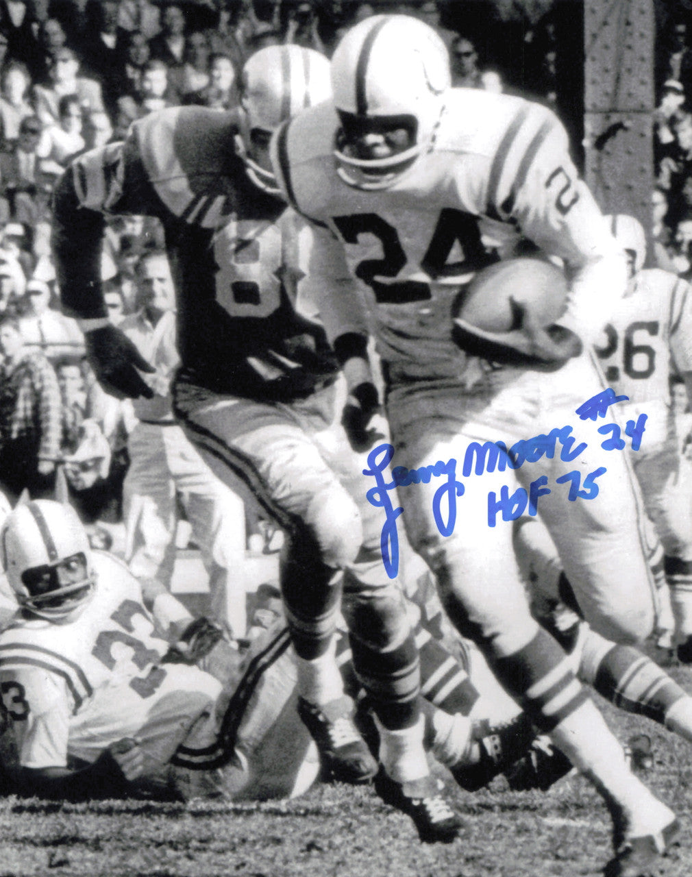 Lenny Moore Autographed 8x10 Photo Baltimore Colts "HOF 75" SKU #245939