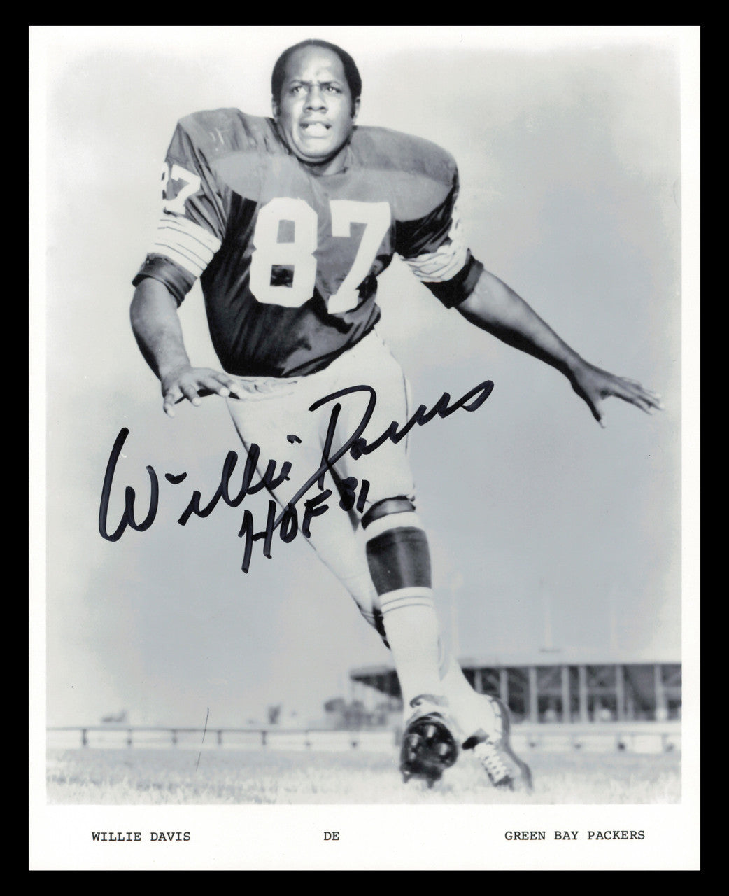 Willie Davis Autographed 8x10 Photo Green Bay Packers "HOF 81" SKU #245956