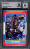 Karl Malone Autographed 1986 Fleer Rookie Card #68 Utah Jazz Auto Grade Gem Mint 10 Beckett BAS #15333062