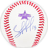 Salvador Perez Autographed Official 2021 All Star Game Logo Game Baseball Kansas City Royals Beckett BAS Witness Stock #216044