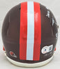 Hanford Dixon & Frank Minnifield Autographed Cleveland Browns Flash Brown Speed Mini Helmet "Dawg Pound" Beckett BAS Witness Stock #216720