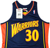 Stephen Curry Autographed Blue Authentic Mitchell & Ness 2009-10 Golden State Warriors Rookie Jersey Size 44 (L) JSA Stock #216029