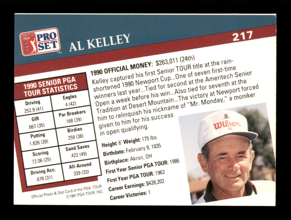 Al Kelley Autographed 1991 Pro Set Card #217 SKU #231090