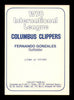 Fernando Gonzalez Autographed 1978 TCMA Card #50 Columbus Clippers SKU #231174