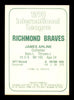 James Arline Autographed 1978 TCMA Rookie Card #132 Richmond Braves SKU #231351