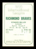 Ed Eddie Miller Autographed 1978 TCMA Rookie Card #133 Richmond Braves SKU #231354
