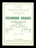 Ed Eddie Miller Autographed 1978 TCMA Rookie Card #133 Richmond Braves SKU #231355