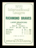 Larry Bradford Autographed 1978 TCMA Card #118 Richmond Braves SKU #231373
