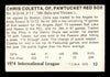 Chris Coletta Autographed 1975 TCMA Card #12 Pawtucket Red Sox SKU #231511